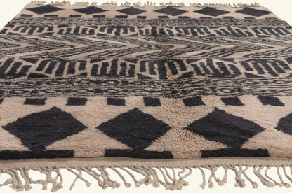 7 x 9 - Tan New Beni Mrirt Moroccan Rug - 22108