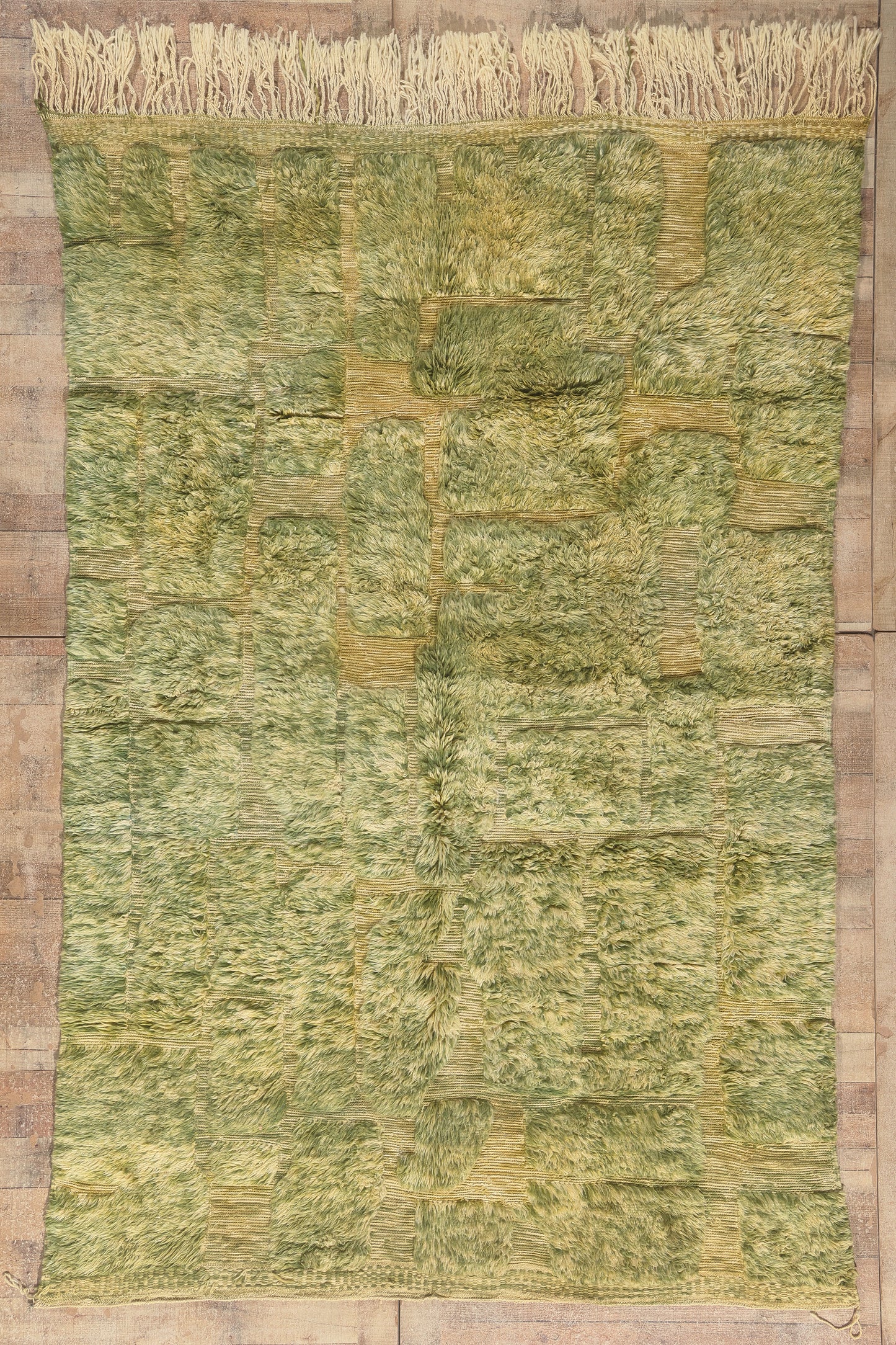 7 x 10 - Green New Moroccan Rug - 22109
