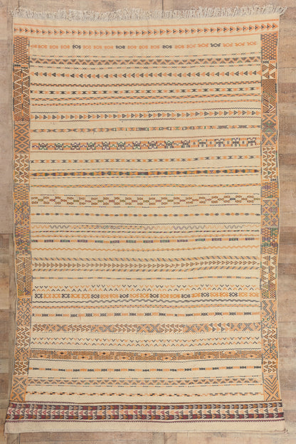 7 x 11 - Ivory New Taznakht Moroccan Kilim Rug - 22114
