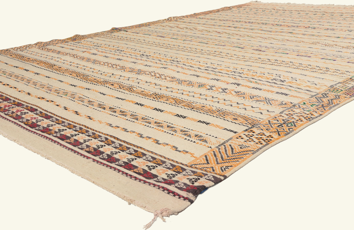 7 x 11 - Ivory New Taznakht Moroccan Kilim Rug - 22114