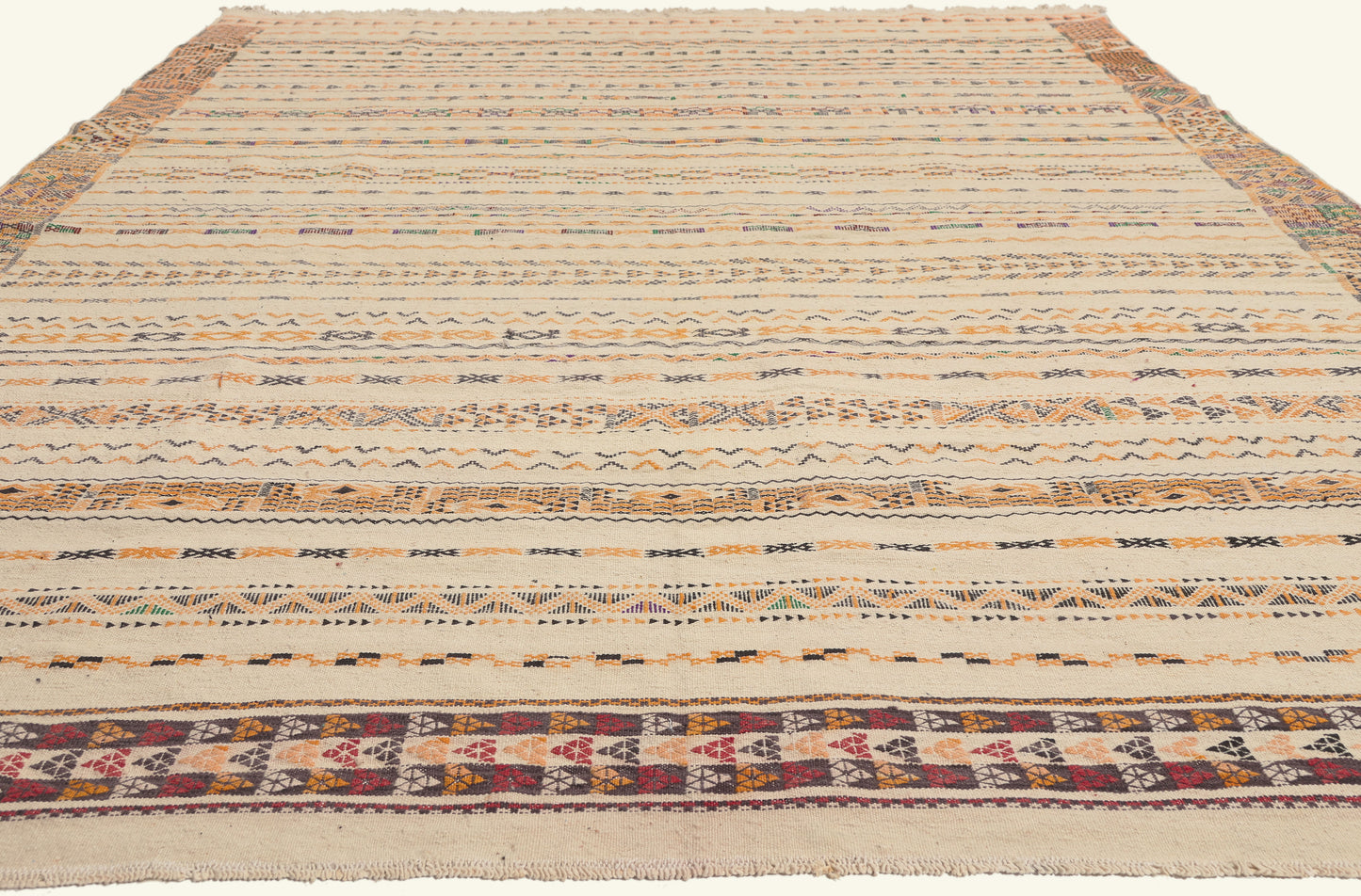 7 x 11 - Ivory New Taznakht Moroccan Kilim Rug - 22114