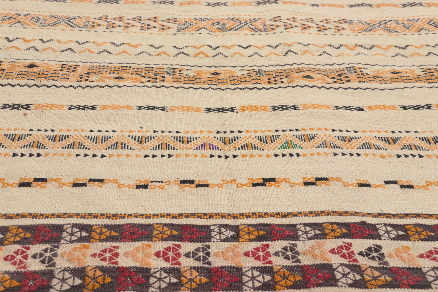 7 x 11 - Ivory New Taznakht Moroccan Kilim Rug - 22114