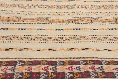 7 x 11 - Ivory New Taznakht Moroccan Kilim Rug - 22114