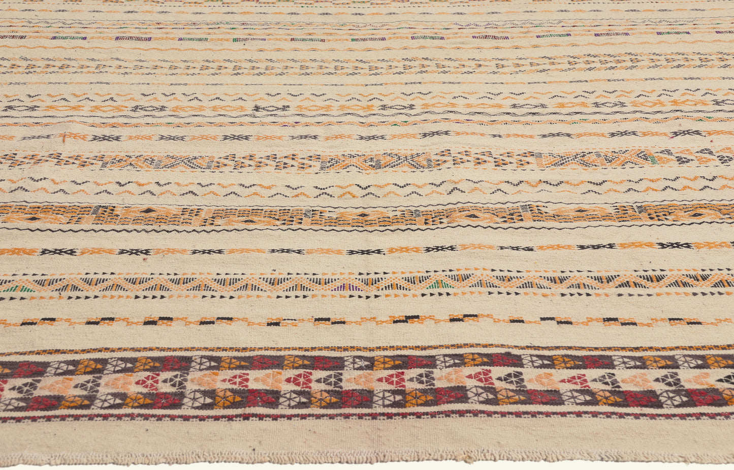 7 x 11 - Ivory New Taznakht Moroccan Kilim Rug - 22114