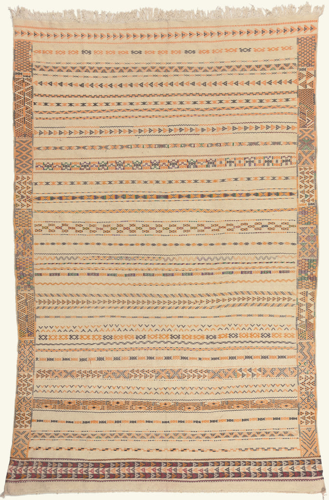 7 x 11 - Ivory New Taznakht Moroccan Kilim Rug - 22114