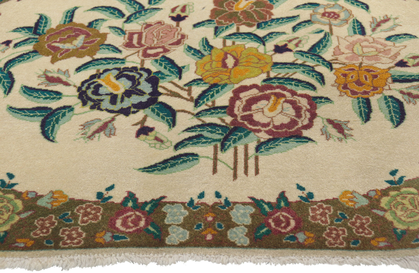2 x 3 - Beige Vintage Persian Tabriz Rug - 75655