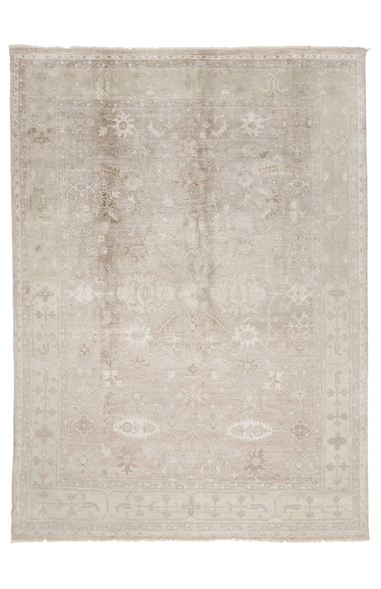 9 x 12 - Taupe New Indian Oushak Rug - 30026