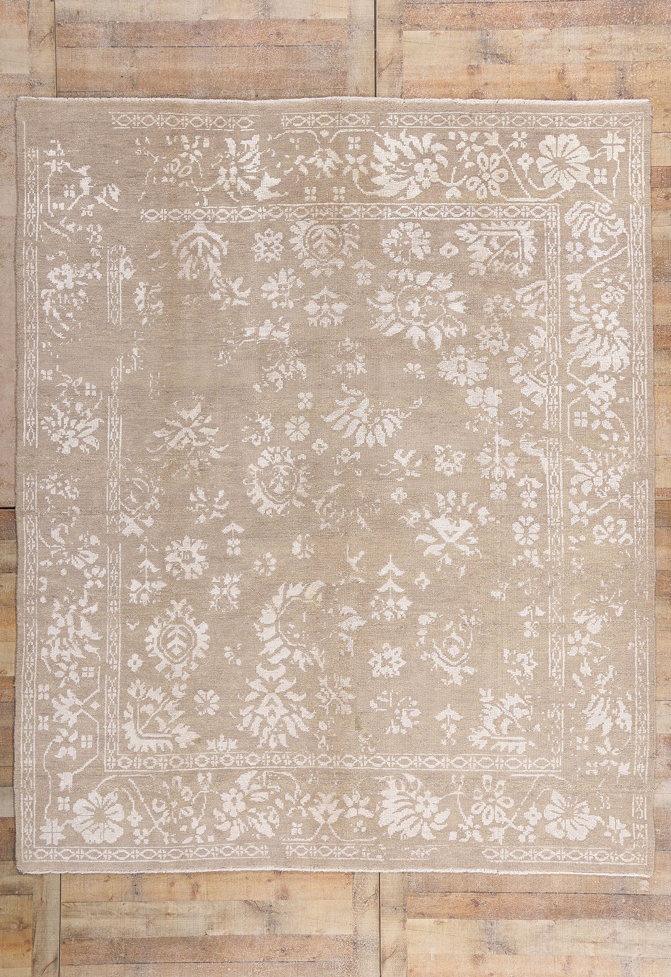 8 x 10 - Taupe Indian Oushak Rug - 30099