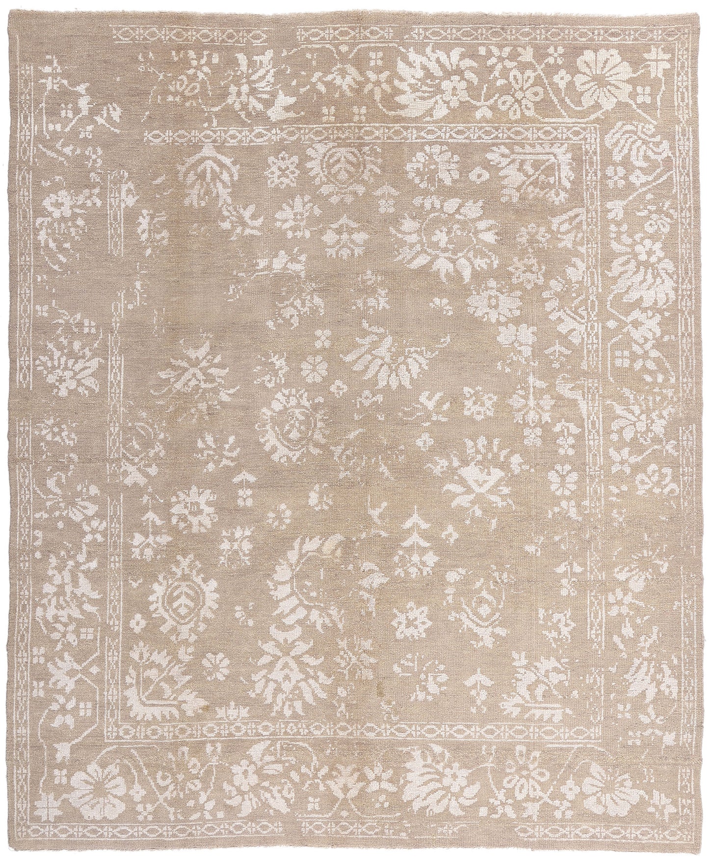 8 x 10 - Taupe Indian Oushak Rug - 30099