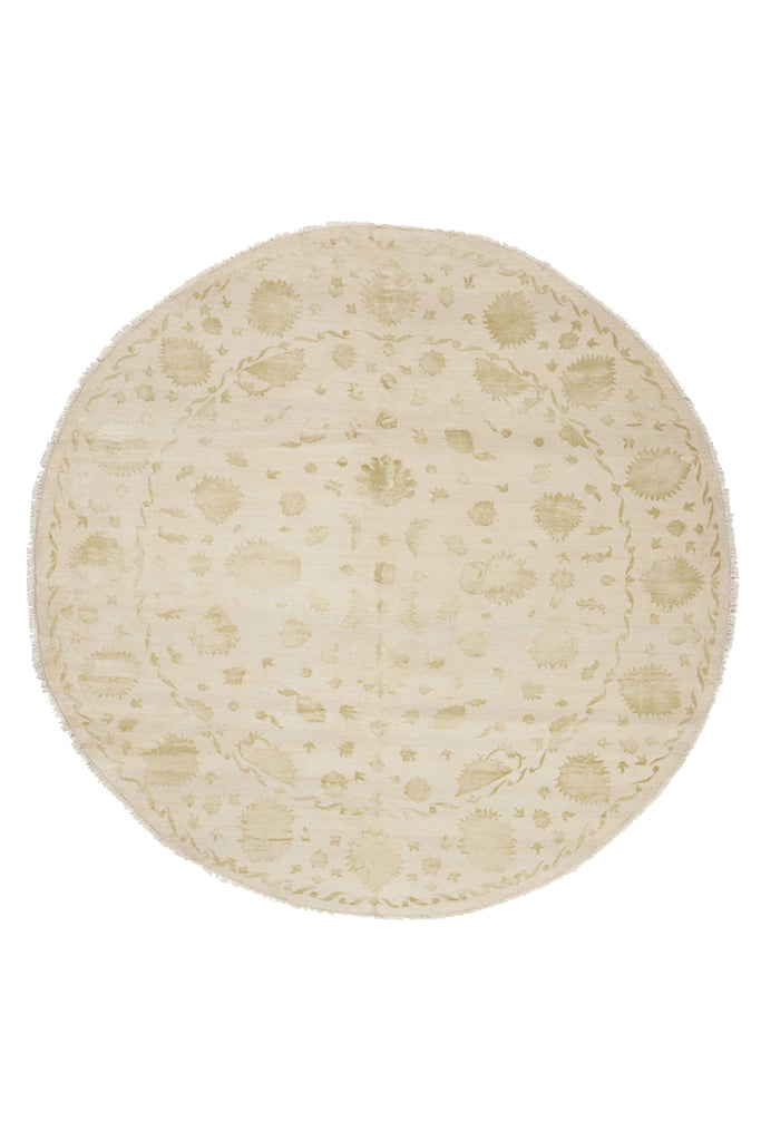 8 x 8 - Beige New Round Indian Rug - 30286