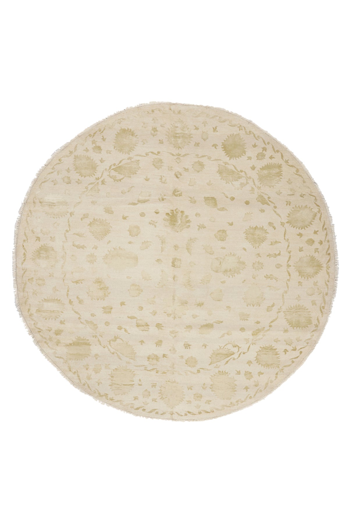 8 x 8 - Beige New Round Indian Rug - 30286