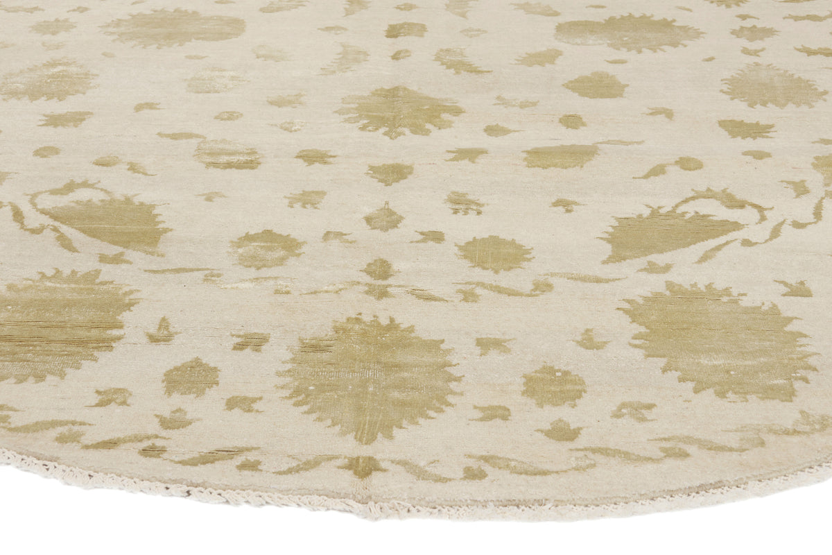 8 x 8 - Beige New Round Indian Rug - 30286
