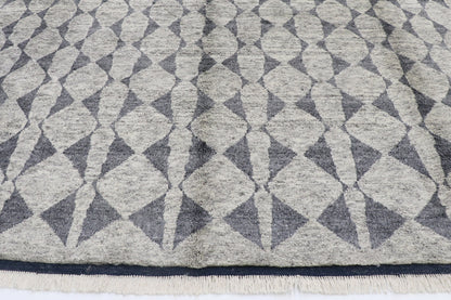 9 x 13 - Gray Indian Moroccan Rug - 30354