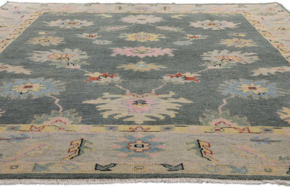9 x 12 - Gray Indian Oushak Rug - 30503