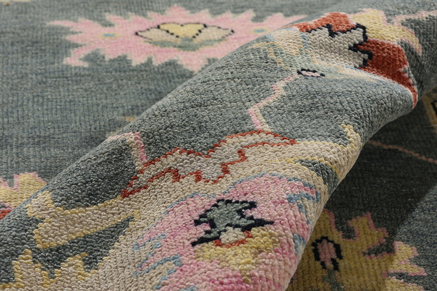 9 x 12 - Gray Indian Oushak Rug - 30503