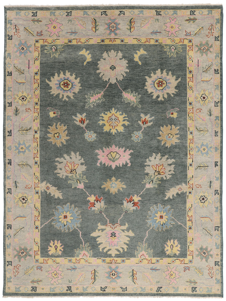 9 x 12 - Gray Indian Oushak Rug - 30503