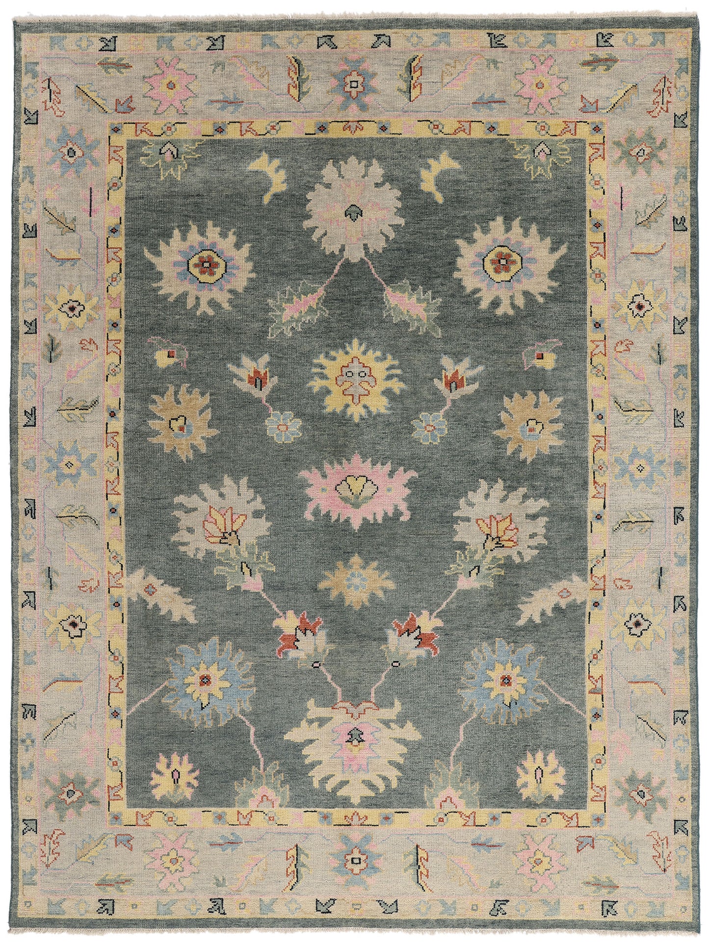 9 x 12 - Gray Indian Oushak Rug - 30503
