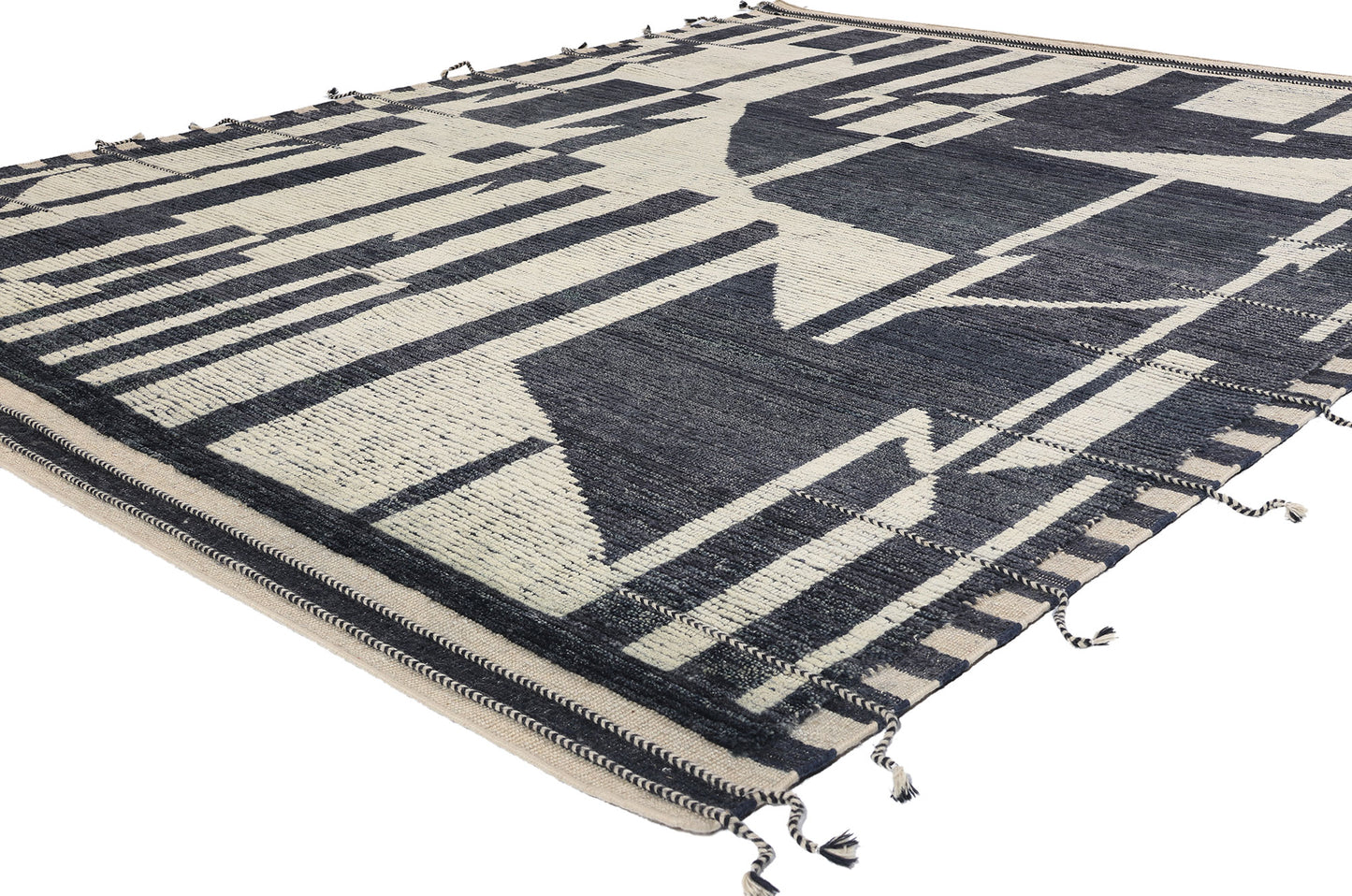 8 x 10 Abstract Noir Echoes Modern Moroccan Rug 31224
