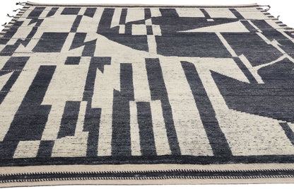 8 x 10 Abstract Noir Echoes Modern Moroccan Rug 31224