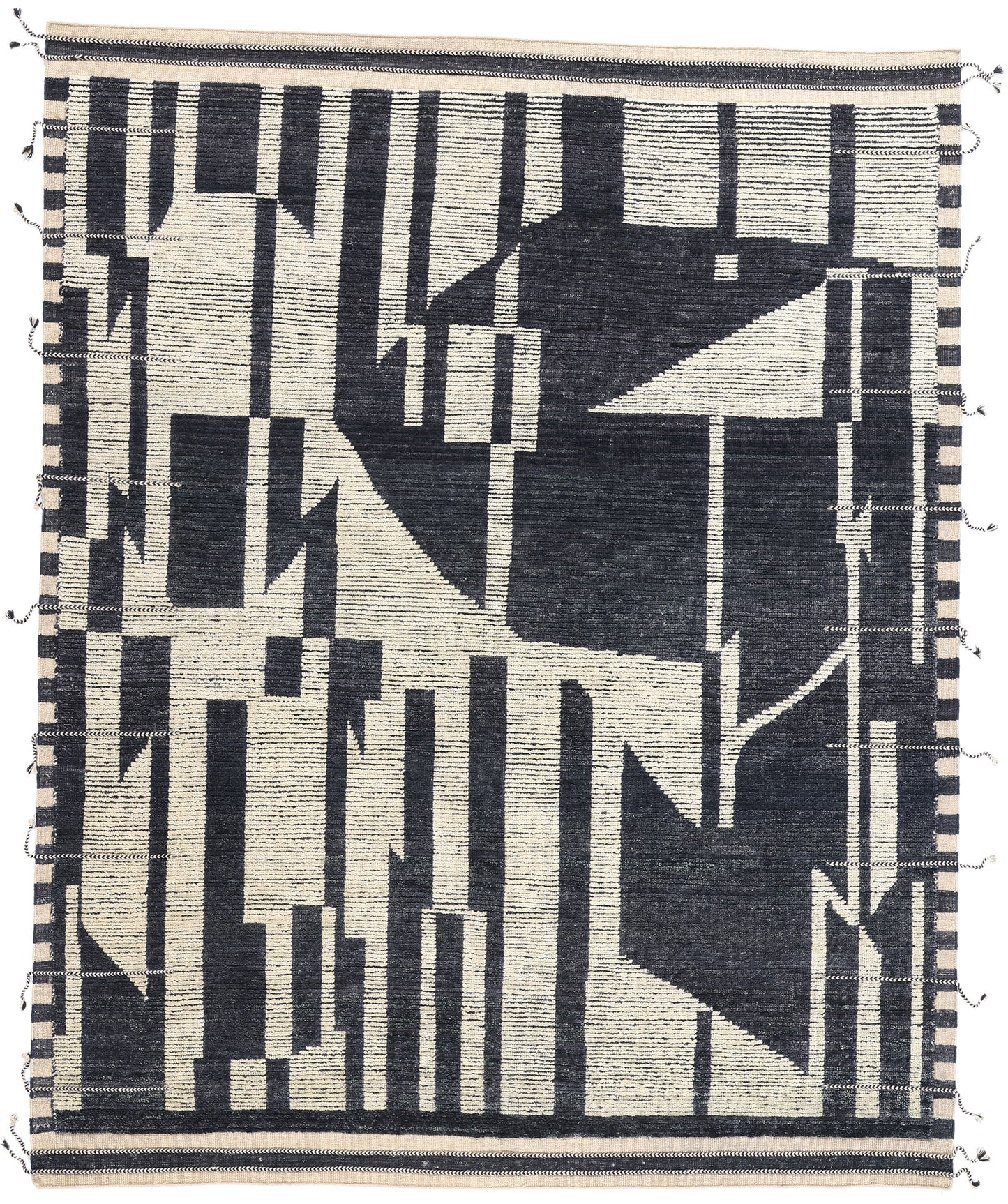 8 x 10 Abstract Noir Echoes Modern Moroccan Rug 31224