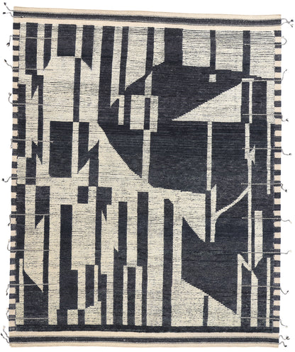 8 x 10 Abstract Noir Echoes Modern Moroccan Rug 31224