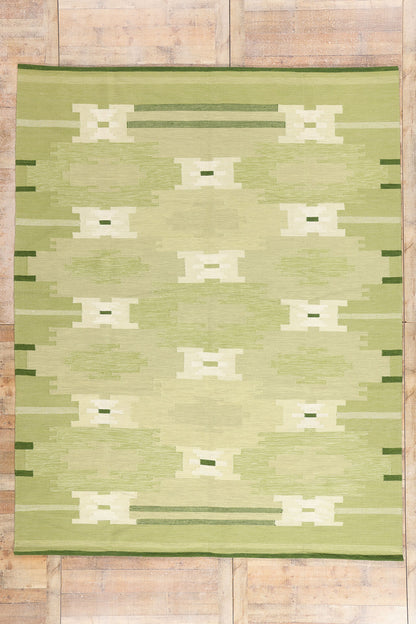 9 x 11 - Green New Kilim Rug - 31353