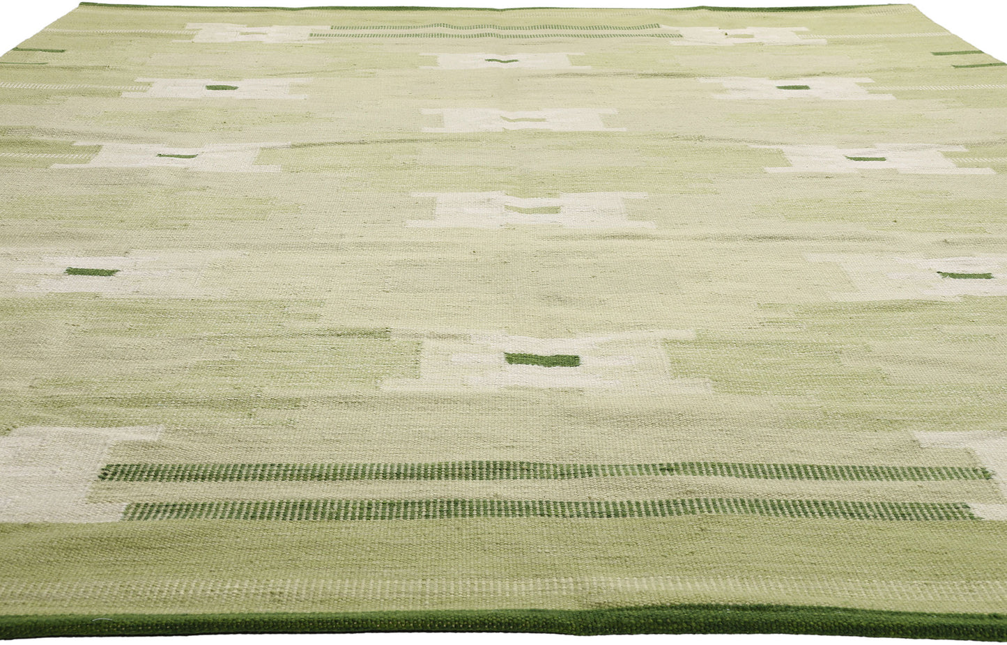 9 x 11 - Green New Kilim Rug - 31353