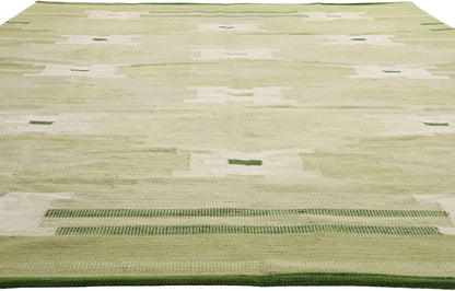 9 x 11 - Green New Kilim Rug - 31353