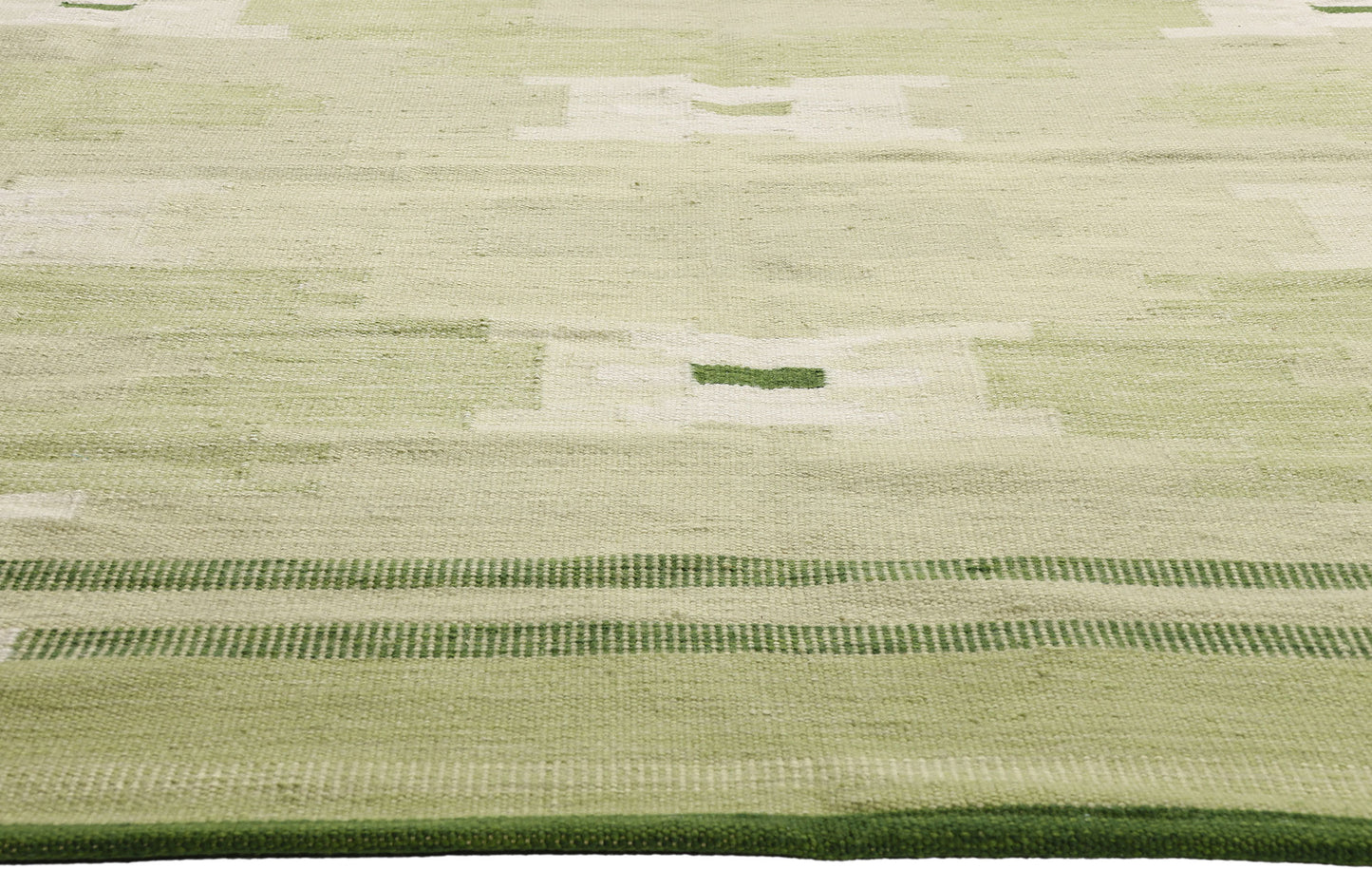 9 x 11 - Green New Kilim Rug - 31353