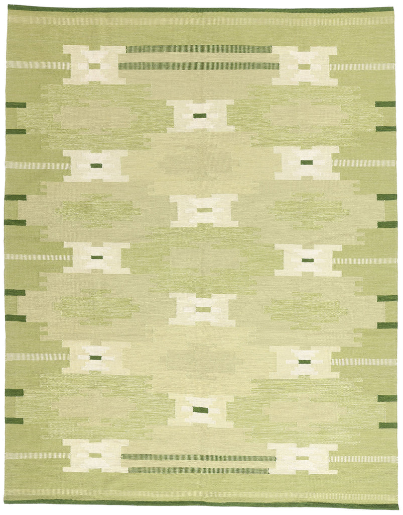 9 x 11 - Green New Kilim Rug - 31353