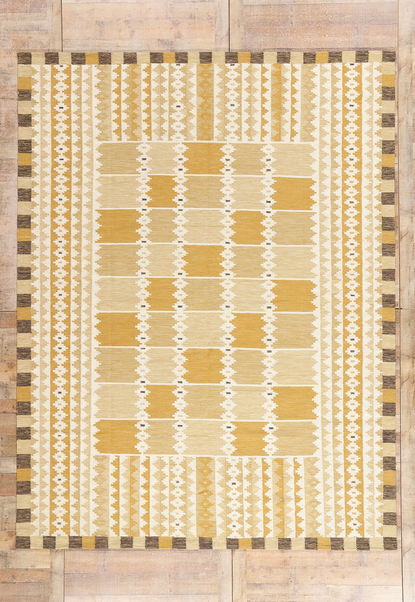 9 x 12 - Gold New Kilim Rug - 31355