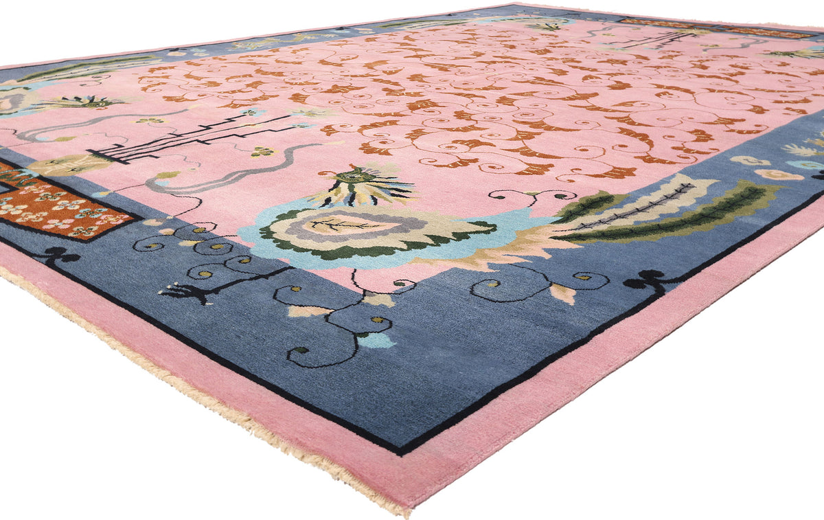 10 x 14 - Pink New Chinese Art Deco Rug - 31367