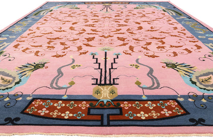 10 x 14 - Pink New Chinese Art Deco Rug - 31367