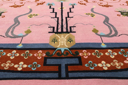 10 x 14 - Pink New Chinese Art Deco Rug - 31367
