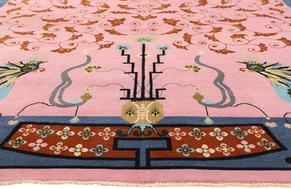 10 x 14 - Pink New Chinese Art Deco Rug - 31367