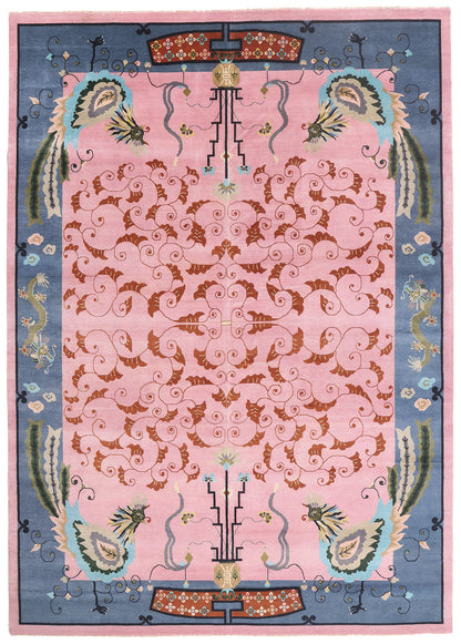 10 x 14 - Pink New Chinese Art Deco Rug - 31367