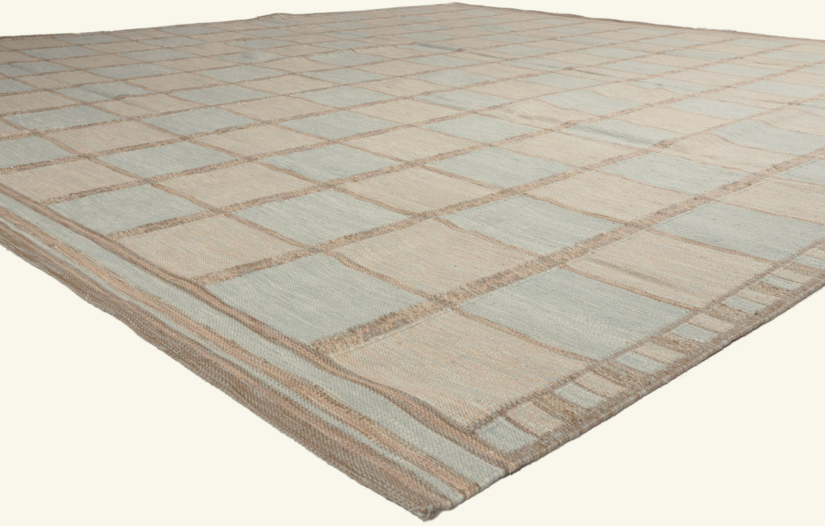 13 x 14 - Light Blue New Indian Kilim Rug - 31374