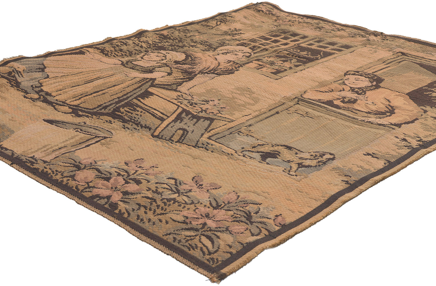 3 x 4 - Multicolor Antique French Tapestry Rug - 78542