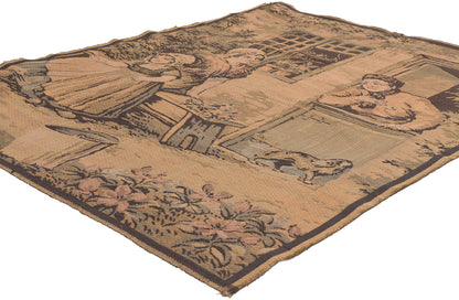 3 x 4 - Multicolor Antique French Tapestry Rug - 78542