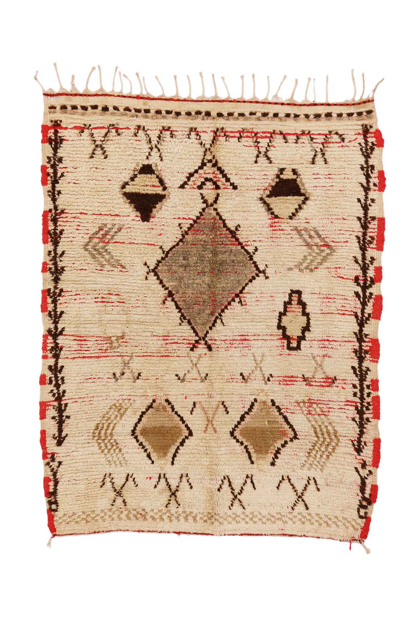4 x 5 - Beige Vintage Moroccan Rug - 74705