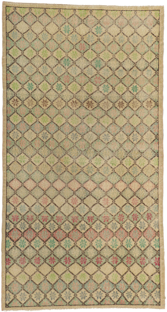 4 x 8 - Beige Vintage Turkish Sivas Rug - 51003