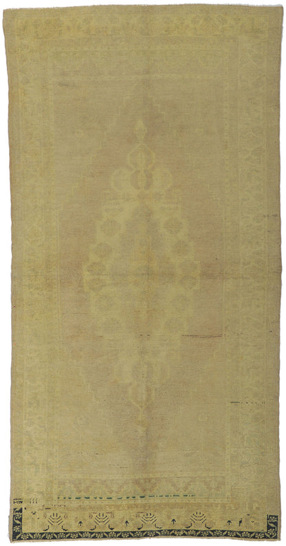 4 x 9 - Tan Vintage Turkish Oushak Rug - 51030