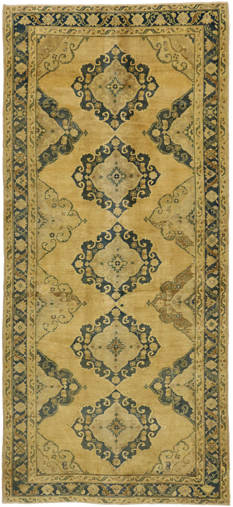 5 x 11 Vintage Turkish Oushak Rug 50004