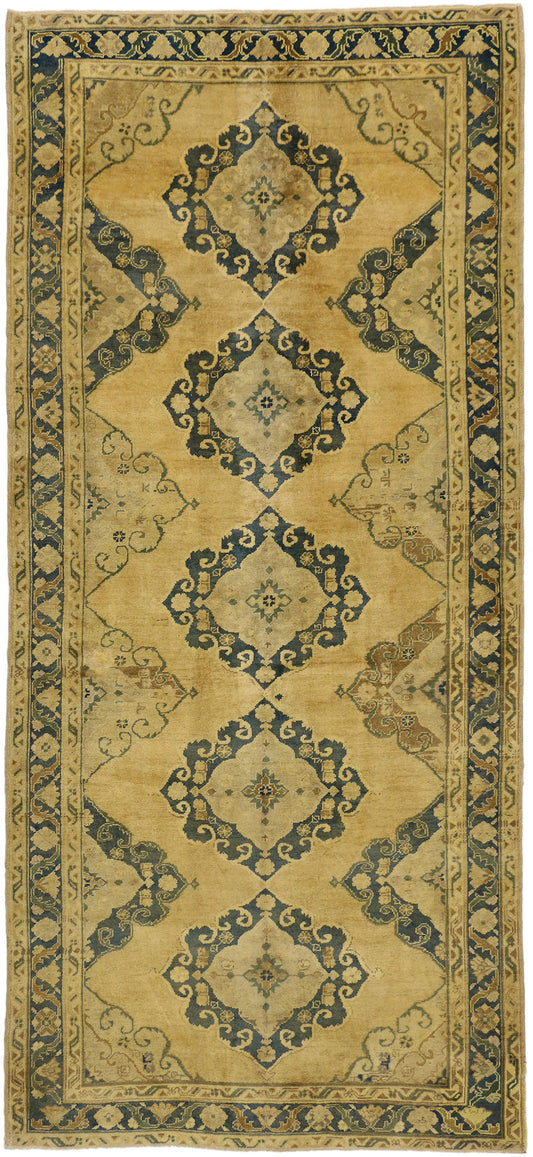 5 x 11 Vintage Turkish Oushak Rug 50004