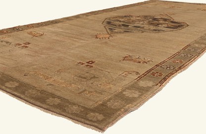 5 x 12 - Brown Vintage Turkish Oushak Rug - 50031