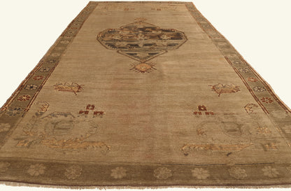 5 x 12 - Brown Vintage Turkish Oushak Rug - 50031