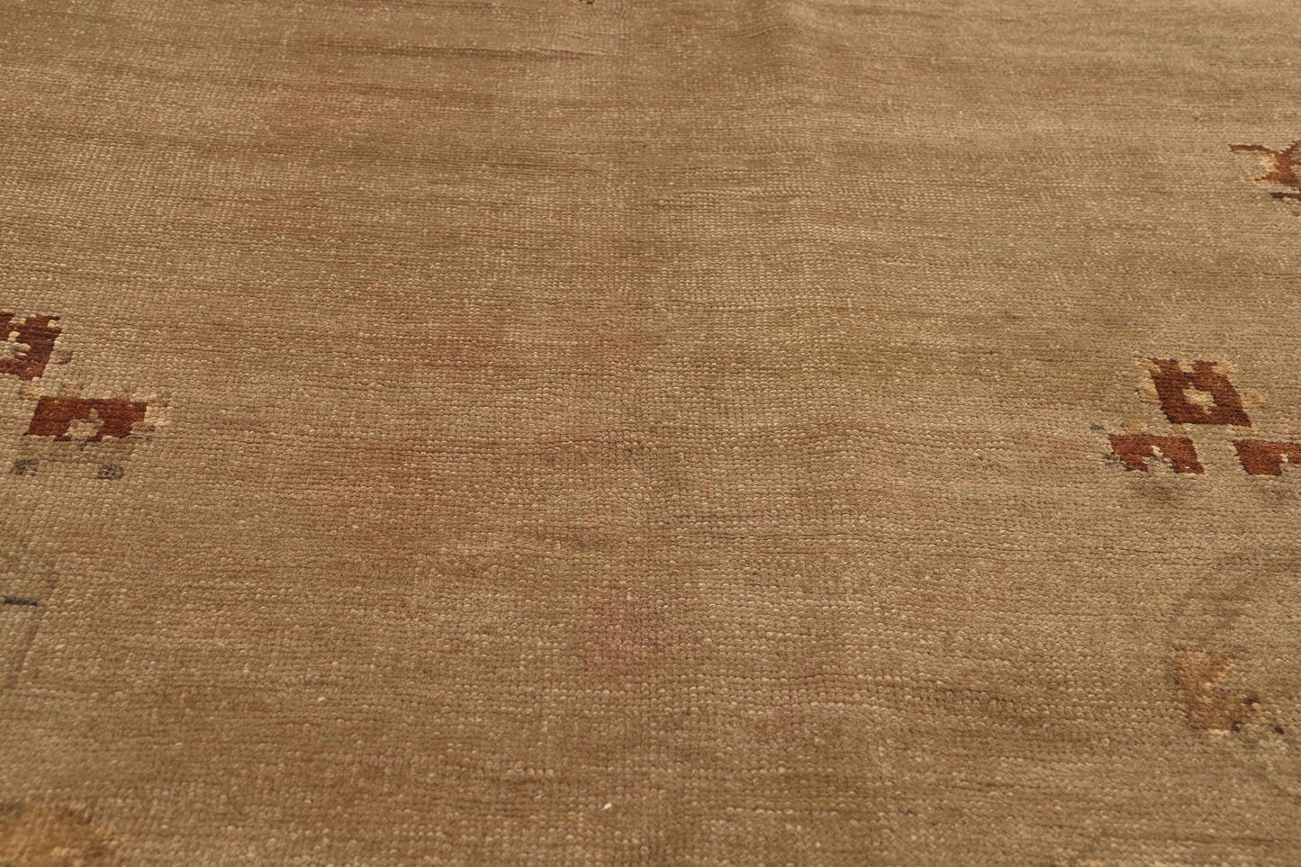 5 x 12 - Brown Vintage Turkish Oushak Rug - 50031