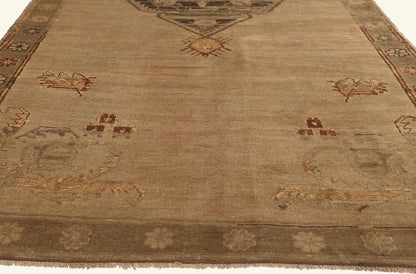 5 x 12 - Brown Vintage Turkish Oushak Rug - 50031