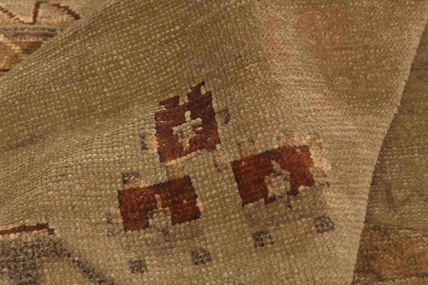 5 x 12 - Brown Vintage Turkish Oushak Rug - 50031