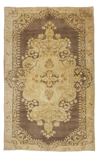 7 x 11 - Brown Vintage Turkish Oushak Rug - 50042